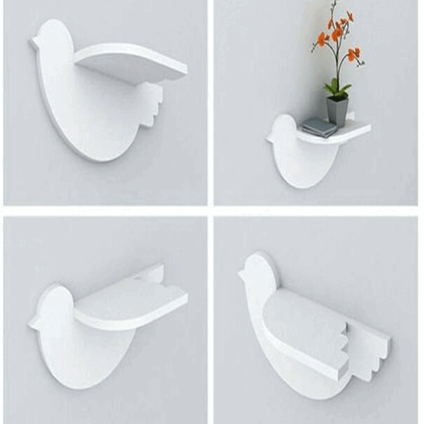 Wall Decorations Shelf White Bird Shape /Wall Shelves